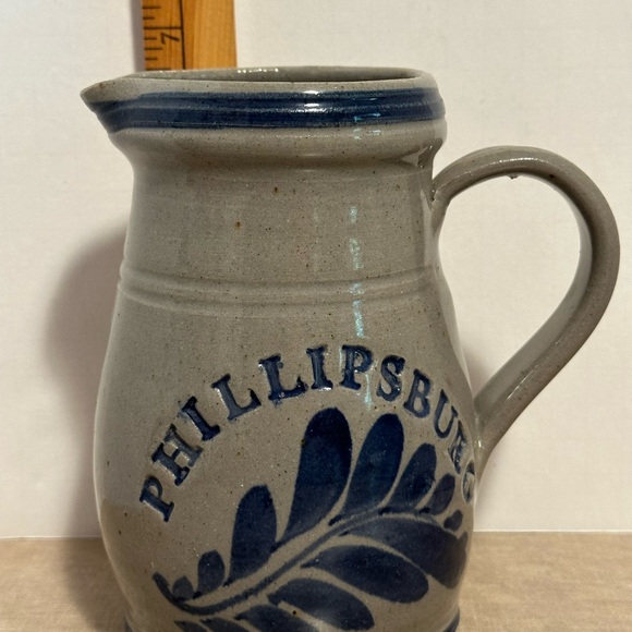 VTG Phillipsburg Salt Glaze Signed Art Pottery Pitcher Stoneware Signed 1997 - Picture 6 of 6